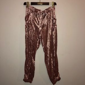 Velour Rose Pink Jogger Pants